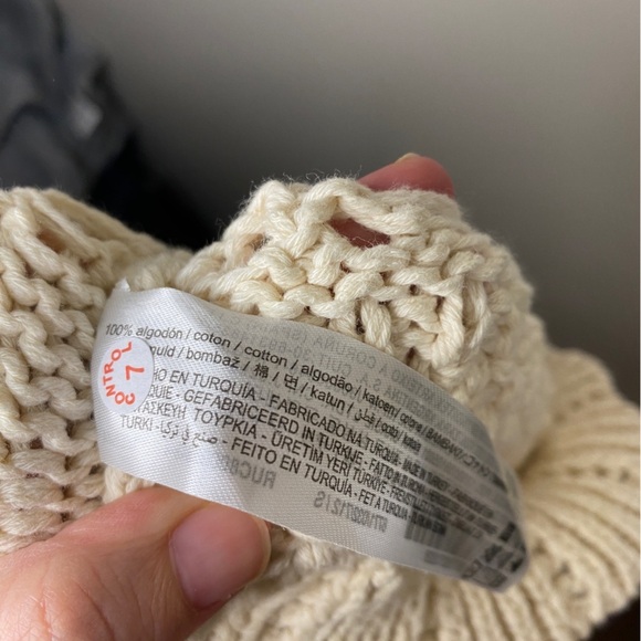 Zara Ecru Open Knit Sweater with Lace up Detailing - Picture 7 of 8